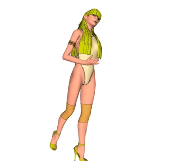 现代站姿女人su模型