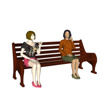 现代坐姿女人su模型