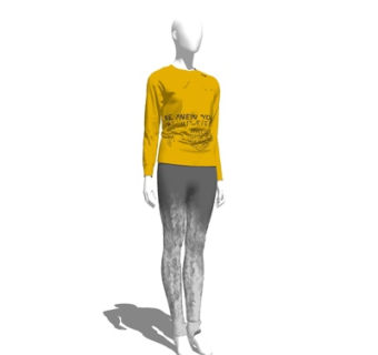 现代服装模特人物su模型
