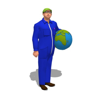 现代拿地球男人su模型