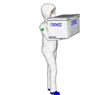 现代拿箱子女人su模型