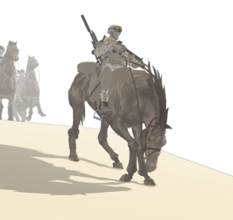 现代骑马角色su模型