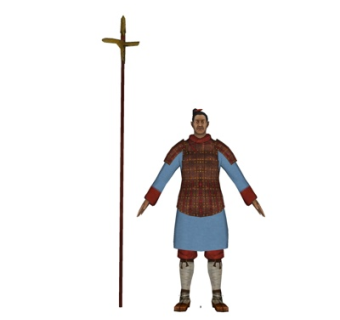 中式古代士兵su模型