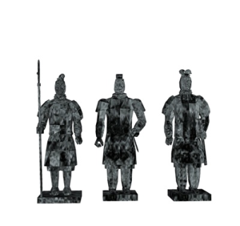 中式古代士兵su模型