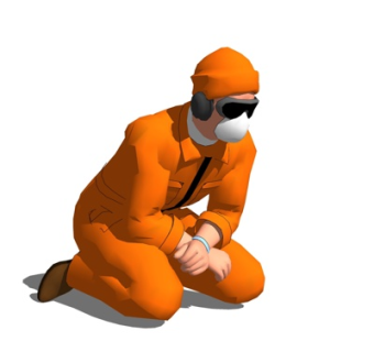 现代蹲姿男人su模型