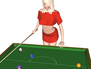 现代桌球<em>女人</em>su模型