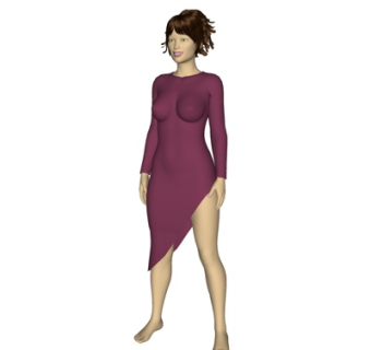 现代站姿女人su模型