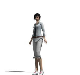 现代站姿女人su模型