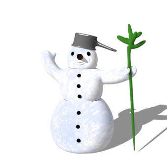现代雪人玩具su模型