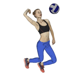 现代打排球女人su模型