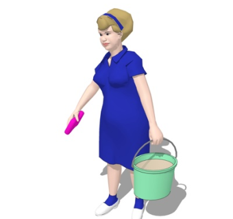 现代清洁工人su模型