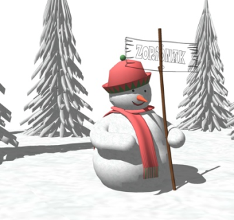 现代雪人玩具su模型