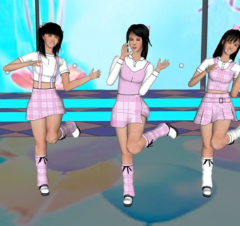 现代跳舞女人su模型