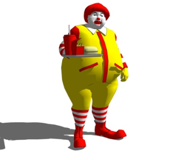 现代麦当劳人su模型