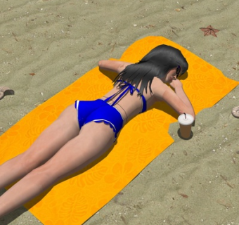 现代睡姿女人su模型