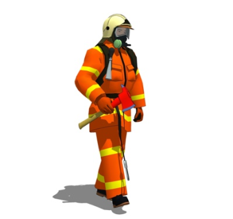 现代消防员su模型