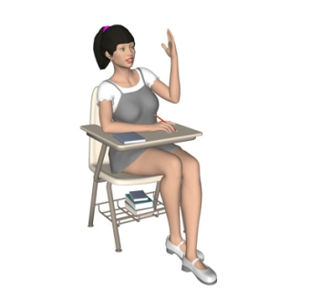 现代举手女孩su模型