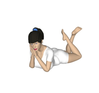 现代趴姿女人su模型