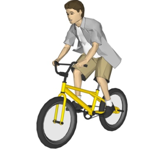 现代骑车男孩su模型