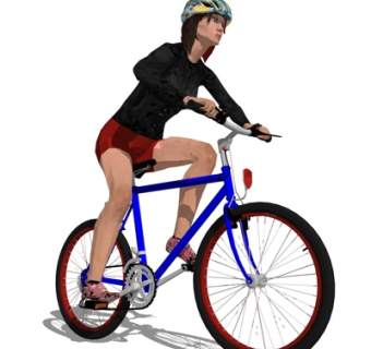 现代骑车男孩su模型