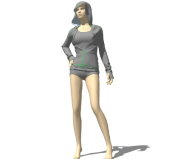 现代站姿女人su模型