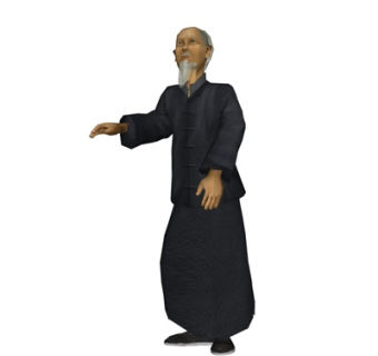 现代老头子站姿su模型