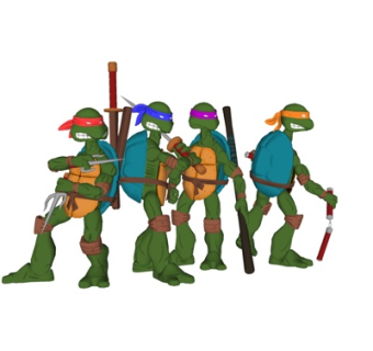 现代忍者神龟角色su模型