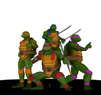 现代忍者神龟角色su模型