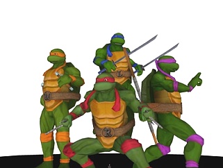 现代忍者神龟角色su模型