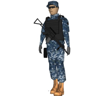 现代抢手角色su模型