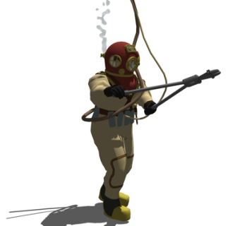 现代剪花草人su模型