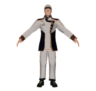 现代站姿老人su模型