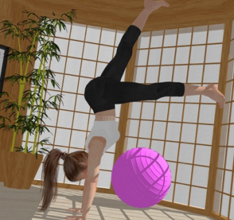 现代瑜伽女人su模型