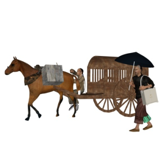 中式骑马人su模型