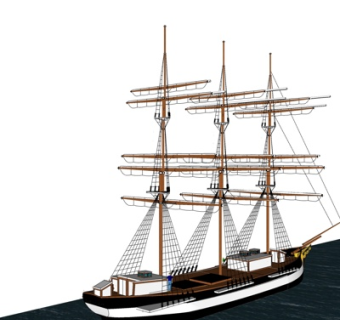 现代帆船su模型