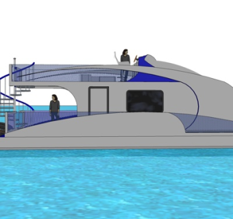 现代小型游艇su模型