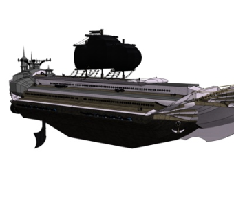 现代大型邮轮su模型