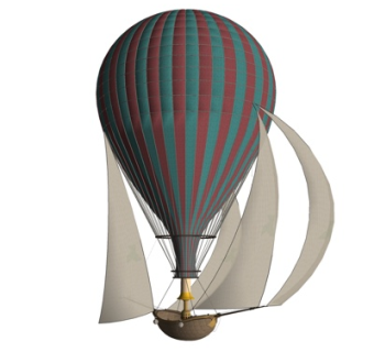 现代热气球su模型