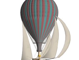 现代热气球su模型
