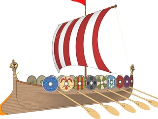 北欧小型帆船su模型
