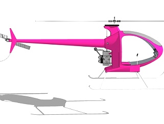 现代小型直升机su模型