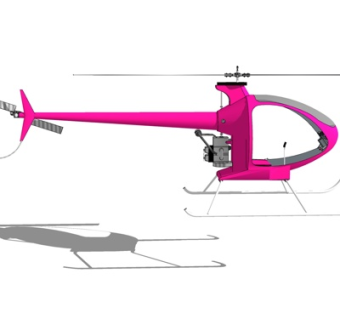 现代小型直升机su模型