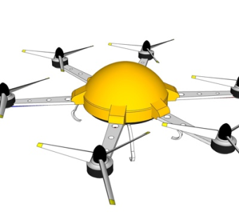 现代无人机su模型