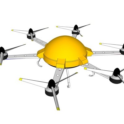 现代无人机su模型