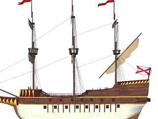 北欧古代海盗<em>船</em>su模型