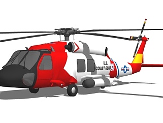 现代救援直升机su模型