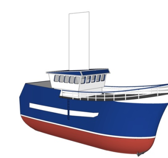 现代小型轮船us模型