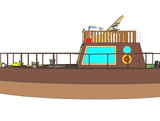 现代小型轮船us<em>模型</em>