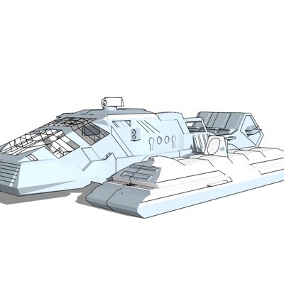 后现代太空飞船su模型