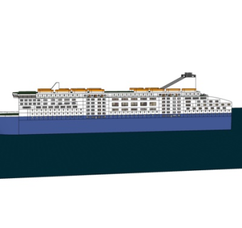 现代大型邮轮su模型